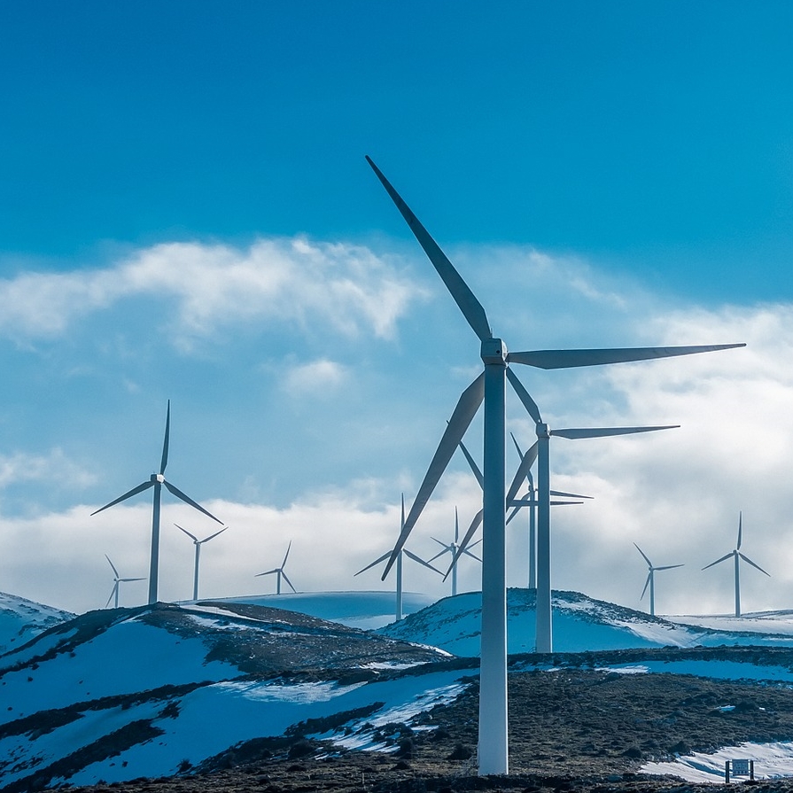 Wind farm in the mountains of Italy